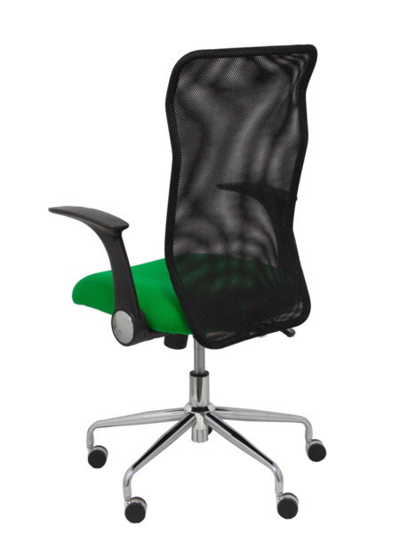 Silla de oficina Minaya respaldo malla negro asiento bali verde (5)