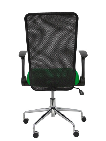 Silla de oficina Minaya respaldo malla negro asiento bali verde (6)