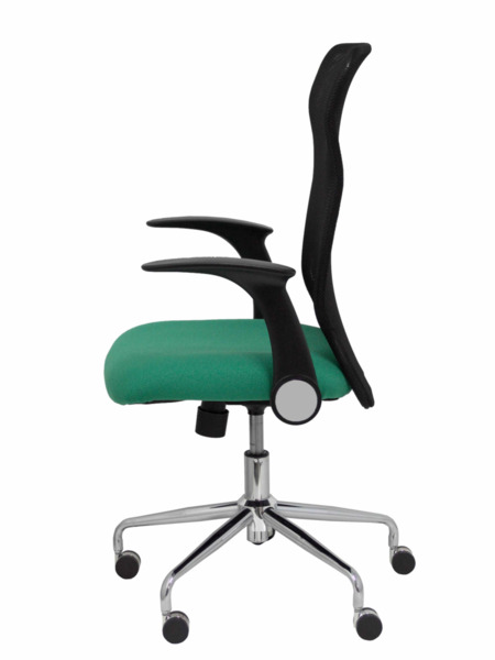 Silla de oficina Minaya respaldo malla negro asiento bali verde (4)