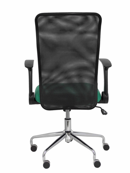 Silla de oficina Minaya respaldo malla negro asiento bali verde (6)