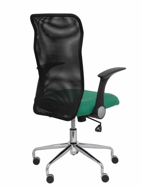 Silla de oficina Minaya respaldo malla negro asiento bali verde (7)