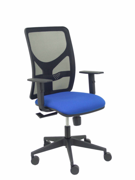 Silla de oficina Motilla malla negra asiento bali azul brazo regulable (1)