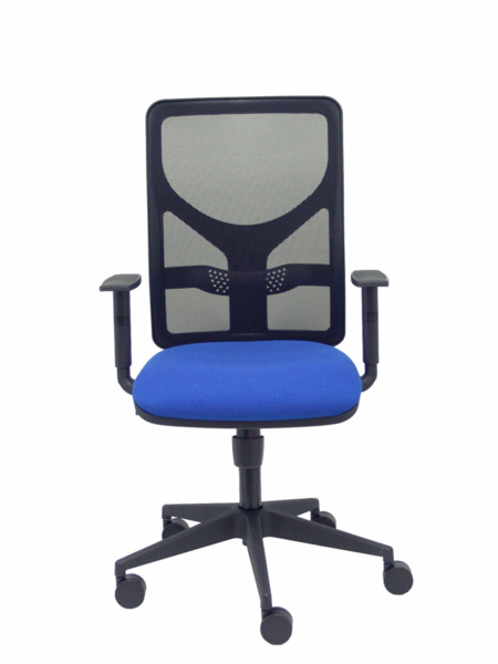 Silla de oficina Motilla malla negra asiento bali azul brazo regulable (2)