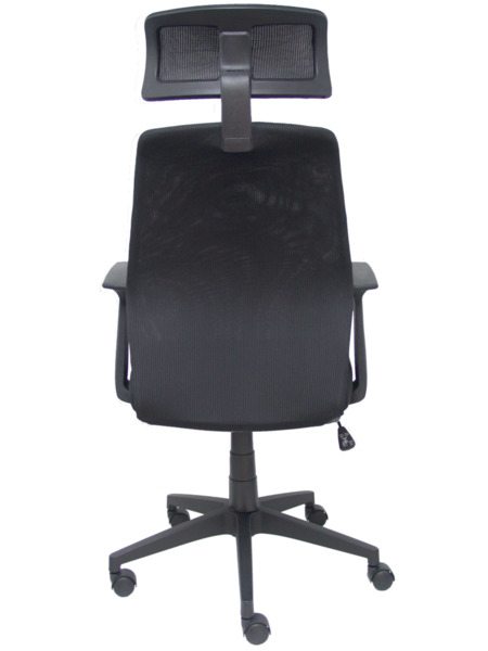 Silla de oficina Parolis respaldo malla negro con cabecero y asiento 3D (6)