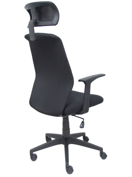 Silla de oficina Parolis respaldo malla negro con cabecero y asiento 3D (7)