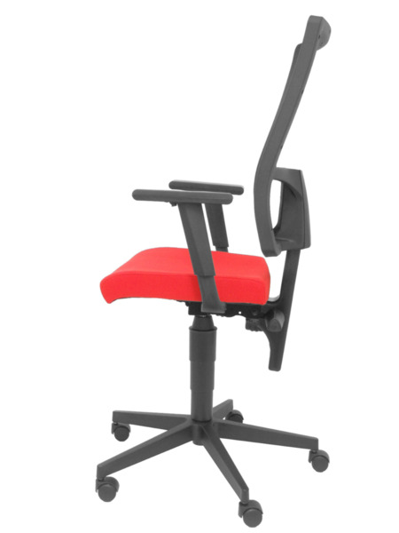 Silla de oficina Povedilla respaldo malla negro asiento bali rojo (4)