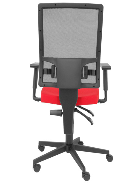 Silla de oficina Povedilla respaldo malla negro asiento bali rojo (6)