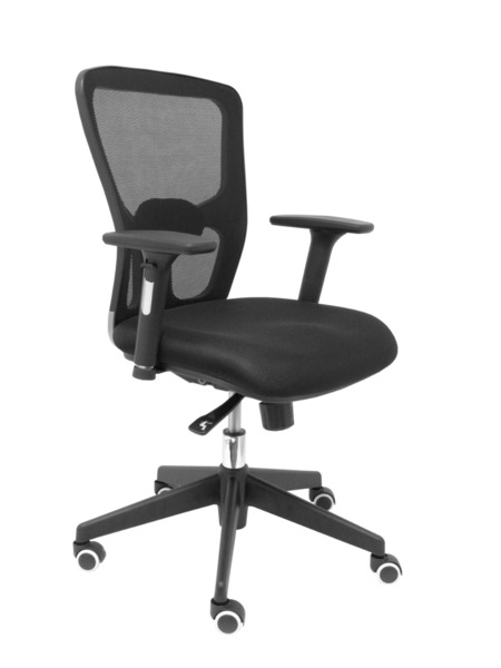Silla de oficina Pozuelo respaldo malla negro asiento 3D negro. (1)