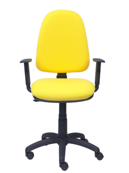 Silla de oficina Tribaldos amarillo con brazos regulables (2)