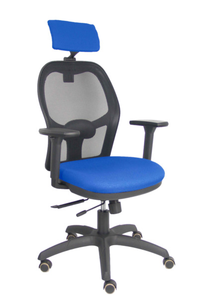 Silla Jorquera traslack malla negra asiento bali azul brazos 3D cabecero regulable (1)