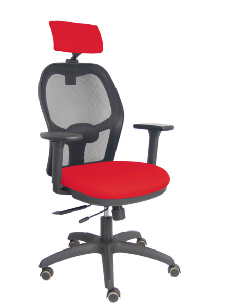 Silla Jorquera traslack malla negra asiento bali rojo brazos 3D cabecero regulable (1)