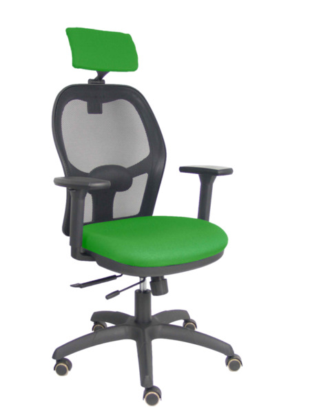 Silla Jorquera traslack malla negra asiento bali verde brazos 3D cabecero regulable (1)