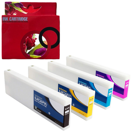 SJIC26P pack 4 cartuchos de tinta compatible con Epson ColorWorks C7500, SJIC26P(K) SJIC26P(C) SJIC26P(M) SJIC26P(Y).