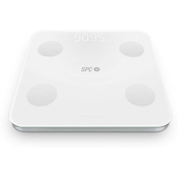 SPC Atenea Fit 3 Bascula de BaÃ±o Inteligente - Registra e Identifica hasta 10 Usuarios - DiseÃ±o de Cristal - Pantalla LED - Ac
