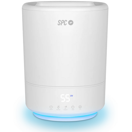 SPC Evadne Humidificador Ultrasonico e Inteligente 4.5L - Temporizador hasta 12h - Modo Automatico, Manual y Noche - Color Blanco