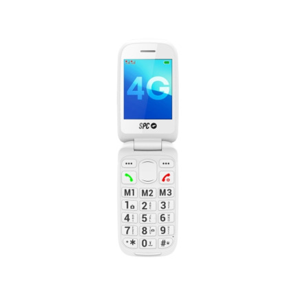 SPC Harmony 2 4G Telefono Movil para Mayores - Teclas Grandes - Radio FM- Boton de SOS - 3 Memorias Directas - Linterna - Base de Carga Incluida - Color Blanco
