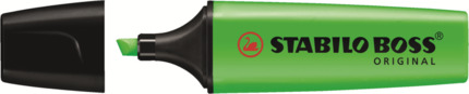 Stabilo Boss 70 Rotulador Marcador Fluorescente - Trazo entre 2 y 5mm - Recargable - Tinta con Base de Agua - Color Verde Fluorescente