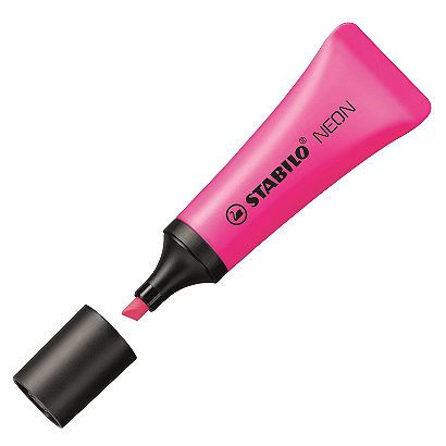 Stabilo Neon 72 Marcador Fluorescente - Trazo entre 2 y 5mm - Tinta con Base de Agua - Cuerpo en Forma de Tubo - Color Rosa