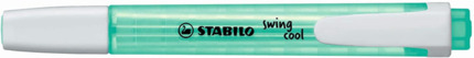 Stabilo Swing Cool Marcador Fluorescente - Cuerpo Plano - Punta Biselada - Trazo entre 1 y 4mm - Tinta con Base de Agua - Antisecado - Color Turquesa