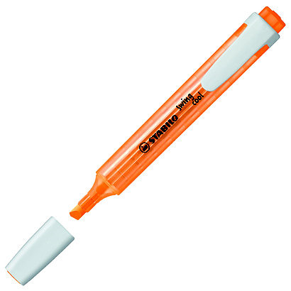Stabilo Swing Cool Marcador Fluorescente - Cuerpo Plano - Punta Biselada - Trazo entre 1 y 4mm - Tinta con Base de Agua - Antisecado - Color Naranja