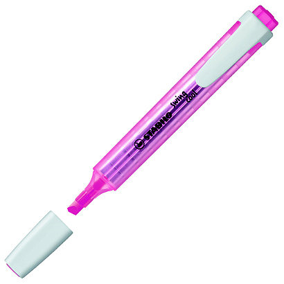 Stabilo Swing Cool Marcador Fluorescente - Cuerpo Plano - Punta Biselada - Trazo entre 1 y 4mm - Tinta con Base de Agua - Antisecado - Color Rosa