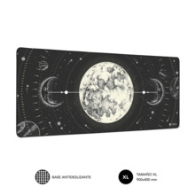 Subblim Alfombrilla de Escritorio Lunar - TamaÃ±o 900x400x3mm - Espacio para Raton y Teclado - Resistente al Agua - Base Antides