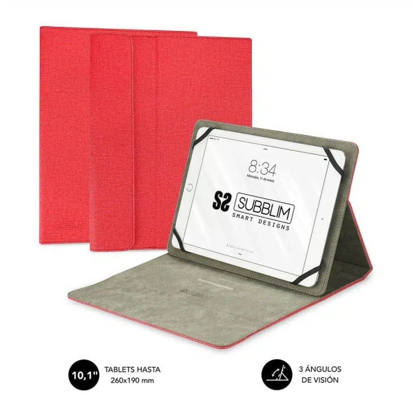 Subblim Clever Stand Case - Funda Universal para Tablet - Diseño Moderno y Elegante - Posicion Stand con 3 Angulos de Vision -