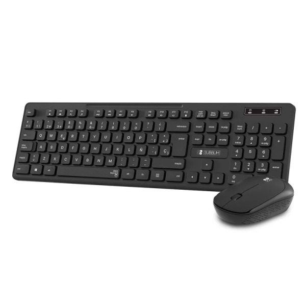 Subblim Combo Business Slim Silencioso Inalambrico 2.4G - Teclado y Raton Ergonomicos - Conexion Plug & Play - Resistente a Derr
