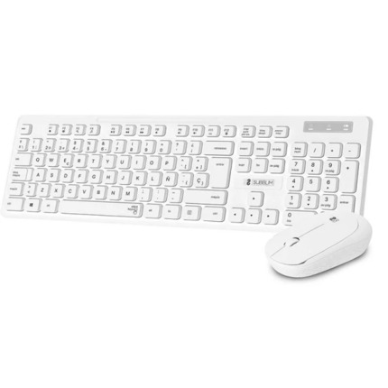 Subblim Combo Business Slim - Teclado y ratón inalámbricos - ErgonomÃa y silencio - 2.4G - Color Blanco