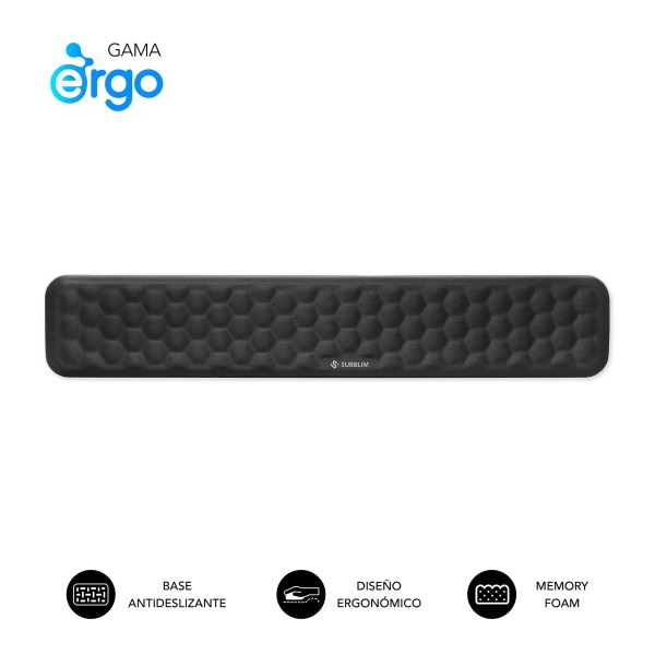 Subblim Ergo Airpadding ReposamuÃ±ecas para Teclado - Espuma Viscoelastica 65D - Tejido AirMesh Transpirable - Base Antideslizan