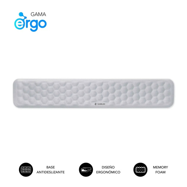Subblim Ergo Airpadding ReposamuÃ±ecas para Teclado - Espuma Viscoelastica 65D - Tejido AirMesh Transpirable - Base Antideslizan