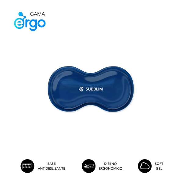 Subblim Ergo Crystal Flex ReposamuÃ±ecas para Raton - Gel Refrigerante Autoajustable - DiseÃ±o Ondulado Ergonomico - Base Antide