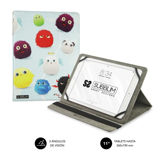 Subblim Funda Tablet Universal Trendy 9.6" a 11" - Posicion Stand con 2 Angulos de Vision - Soporte Antideslizante - Colores Var