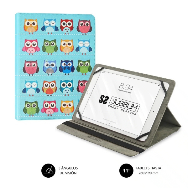 Subblim Funda Tablet Universal Trendy 9.6" a 11" - Posicion Stand con 2 Angulos de Vision - Soporte Antideslizante - Colores Var