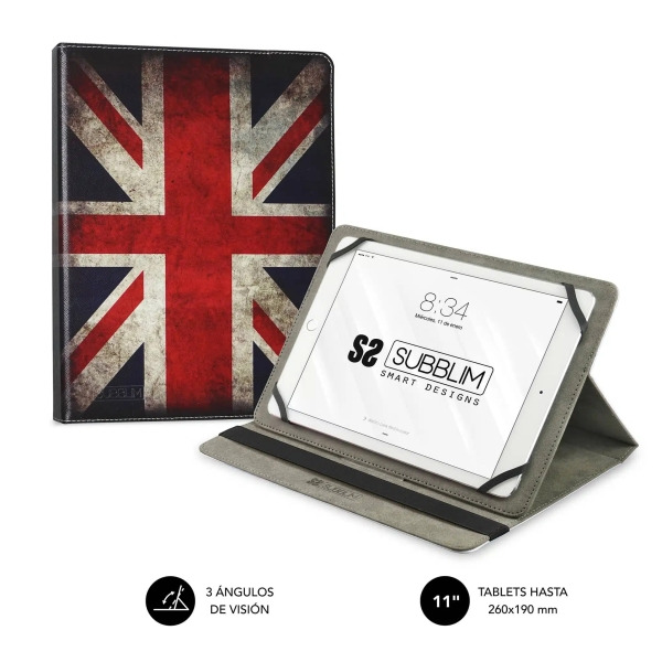 Subblim Funda Tablet Universal Trendy 9.6" a 11" - Posicion Stand con 2 Angulos de Vision - Soporte Antideslizante - Colores Var