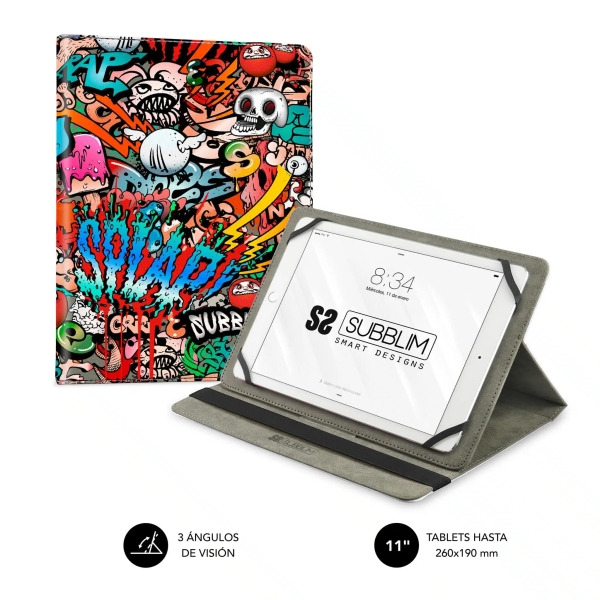 Subblim Funda Tablet Universal Trendy 9.6" a 11" - Posicion Stand con 2 Angulos de Vision - Soporte Antideslizante - Colores Var