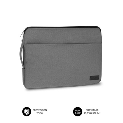 Subblim Funda Urban PortÃ¡til de 13.3" a 14" - Proteccion Elegante y Funcional - Tela de Poliester 600D - Interior Acolchado de Foam - Color Gris