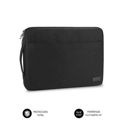 Subblim Funda Urban PortÃ¡til de 13.3" a 14" - Proteccion Elegante y Funcional - Tela de Poliester 600D - Interior Acolchado de Foam - Color Negro