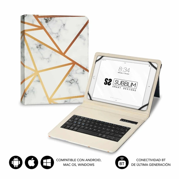 Subblim Keytab Pro Bluetooth Funda universal 9-10.1" - DiseÃ±o ultradelgado - Soporte ajustable - Sistema magnÃ©tico - Resistent