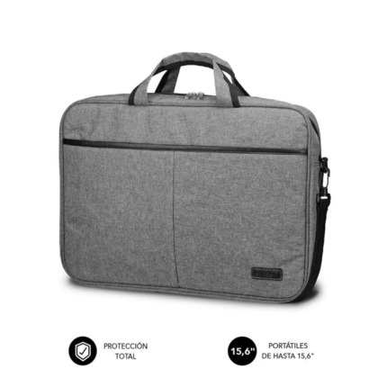 Subblim Maletin Elite Portatil de 15.6" - Fabricado en Poliester Oxford - Doble Cremallera - Color Gris