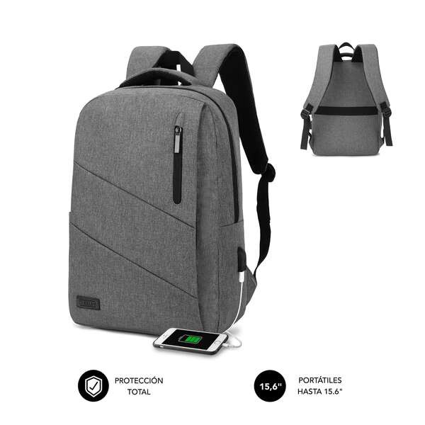 Subblim Mochila City - para Portatiles de hasta 15,6" - Resistente al Agua - Diseño Actual y Practico - Correas Ajustables - Co