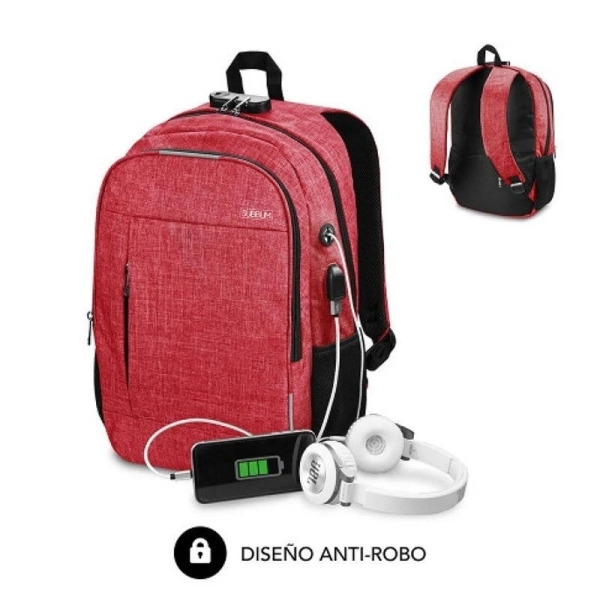 Subblim Mochila Urban Lock System - Sinónimo de Seguridad - Excelente capacidad organizativa - Conector USB para Powerbank - Di