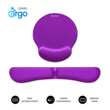 Subblim Pack Ergo MemoryFlex Alfombrilla Ergonomica para Raton y ReposamuÃ±ecas Teclado - Espuma Elastica - Microtexturizada Imp