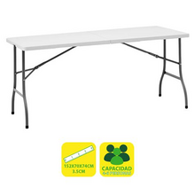 Sungarden Mesa de Resina Plegable 152x70x74cm 3.5cm - Color Blanco