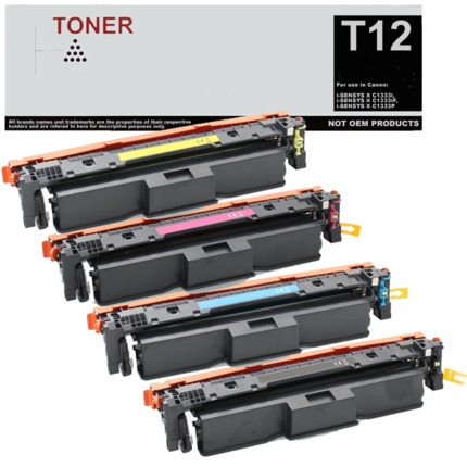 T12 pack 4 cartuchos de toner multicolor compatible con Canon 5098C006 5097C006 5096C006 5095C006