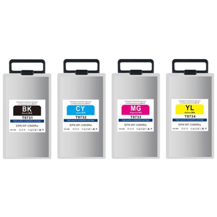 T9731 T9732 T9733 T9734 Pack 4 tinteiro pigmentada generico para Workforce negro WF-C869 negro, cyan, magenta y amarillo