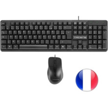 Tacens Anima ACP02 Pack USB Teclado Multimedia + Raton 1200dpi 3 Botones - Disposicion Francesa AZERTY FR - Cable de 1.3m - Tecl