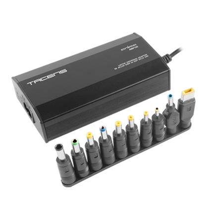 Tacens Anima ANBP100 Cargador Universal para Portatil 100W - Conexion USB - 10 Adaptadores - 8 Opciones de Voltaje desde 12 a 24V - Color Negro