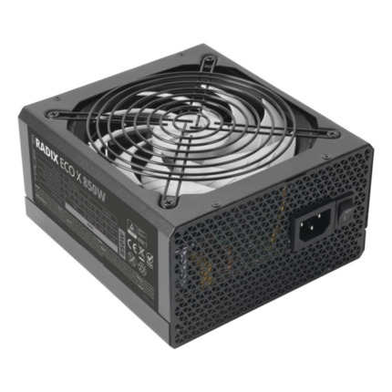 Tacens Radix Eco X 850 Fuente de Alimentacion 850W ATX - PFC Activo - Ventilador 140mm de 12dB - 80 Plus Silver - 160x150x85mm - Color Negro