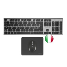 Tacens Zenith Combo Pack Inalabrico de Teclado Completo + Raton y Alfombrilla - Disposicion Italiana QWERTY IT - Teclas Silencio